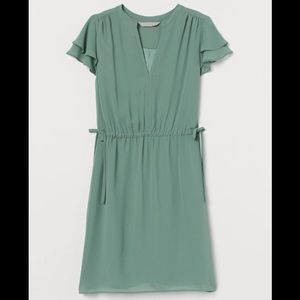 V-neck Green Dress